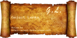 Geiszt Lenke névjegykártya